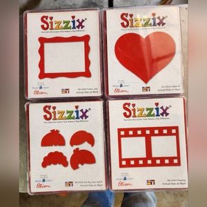 Sizzix Lot of 14 Red Green and Yellow Die Cuts